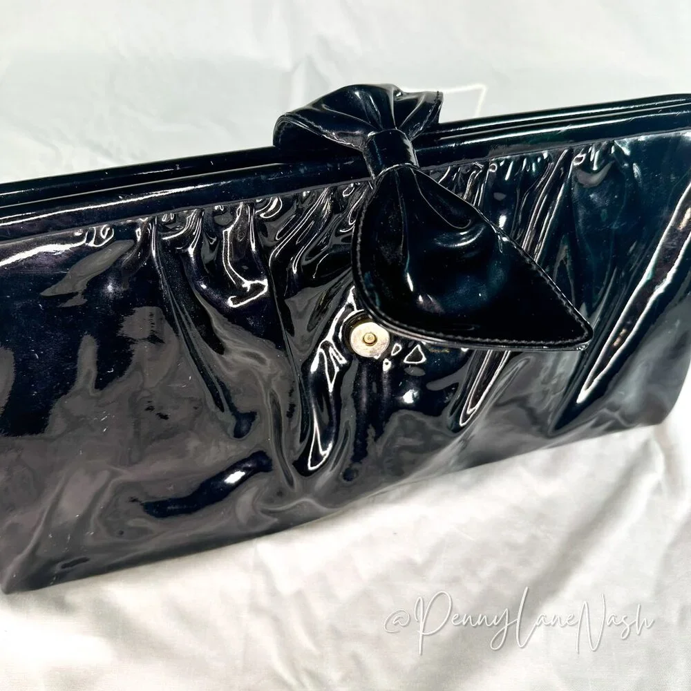 Vintage Ande Patent Leather Handbag Clutch Purse - Picture 8 of 9